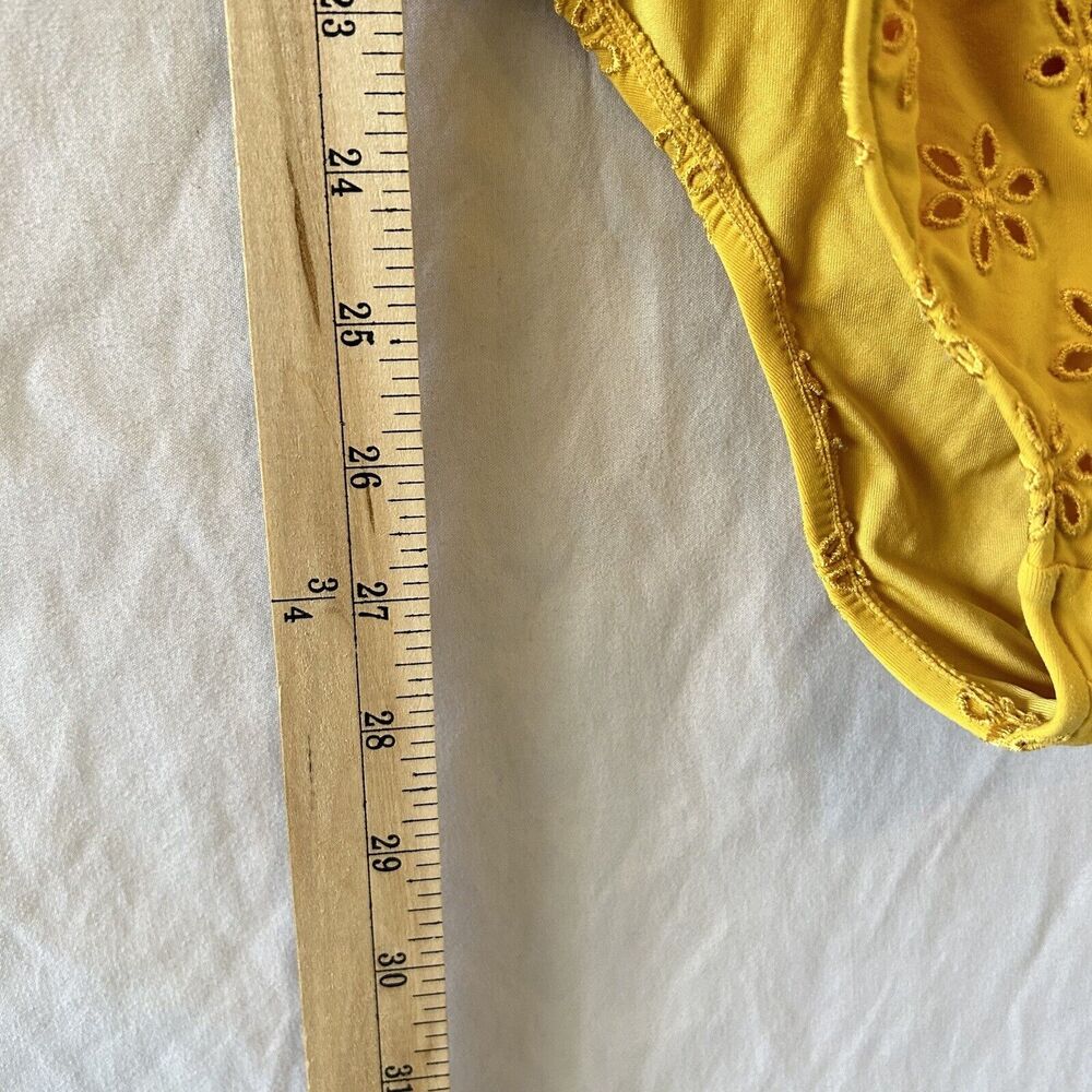 Ripcurl Women’s Open Back Eyelet One Piece Bodysuit Size 10 Yellow Colorful - Picture 7 of 9